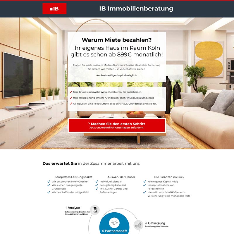 Webdesign Landing Page www.mietkauf-beratung.de